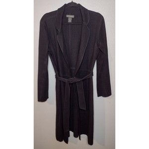 Banana Republic Wool Duster Cardigan Sweater Jacket Medium Black Collar V
